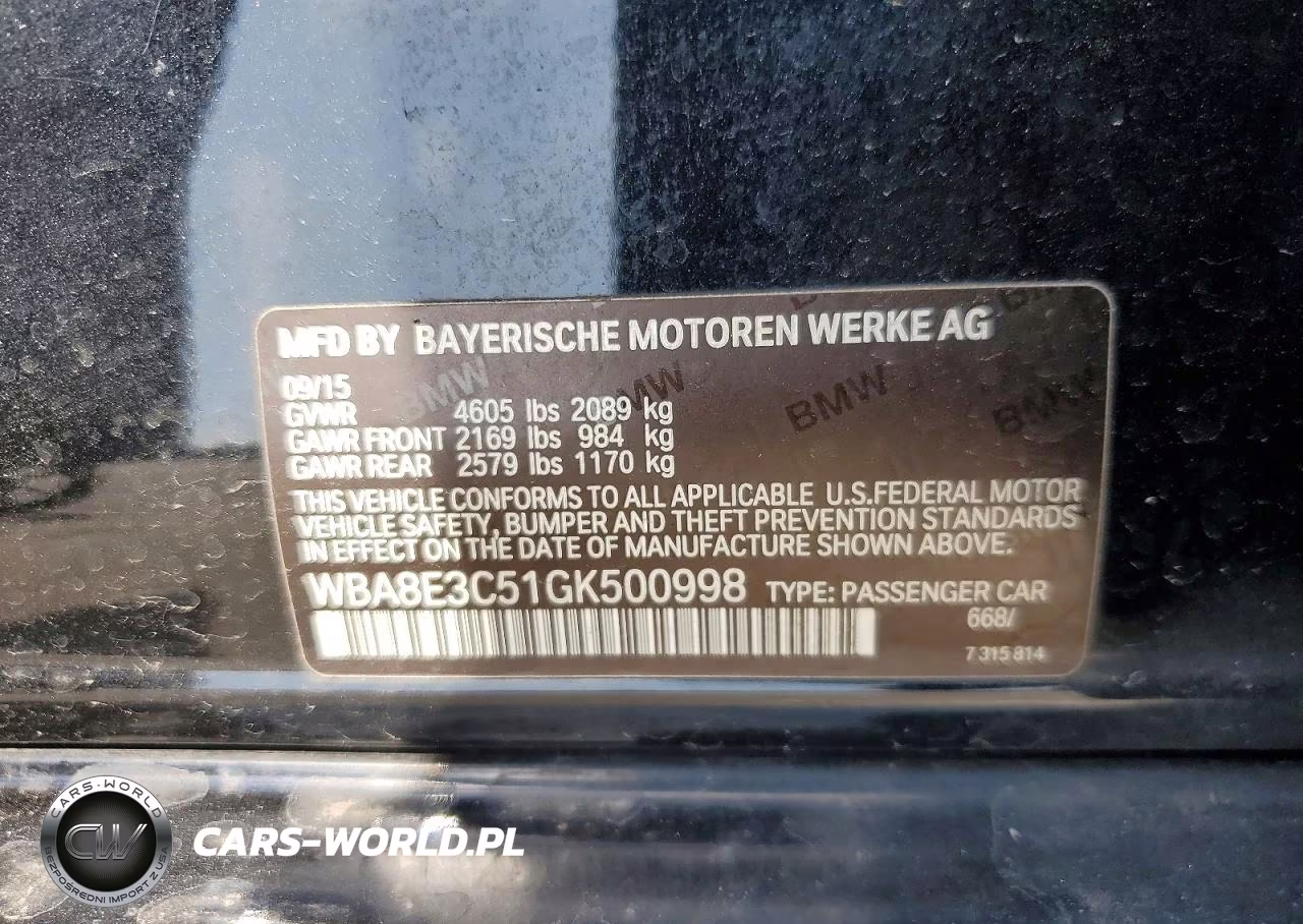 2016 BMW 328 Xi Sulev VIN:WBA8E3C51GK500998 - 13