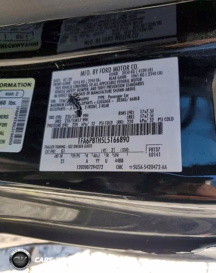 2020 Ford Mustang VIN:1FA6P8TH5L5166890 - 12