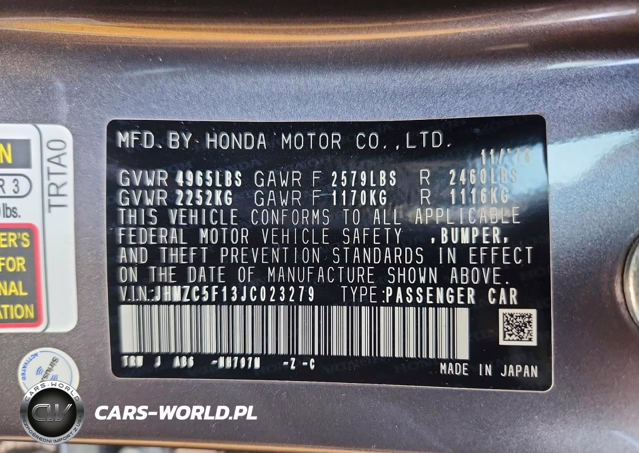 2018 Honda Clarity VIN:JHMZC5F13JC023279 - 12