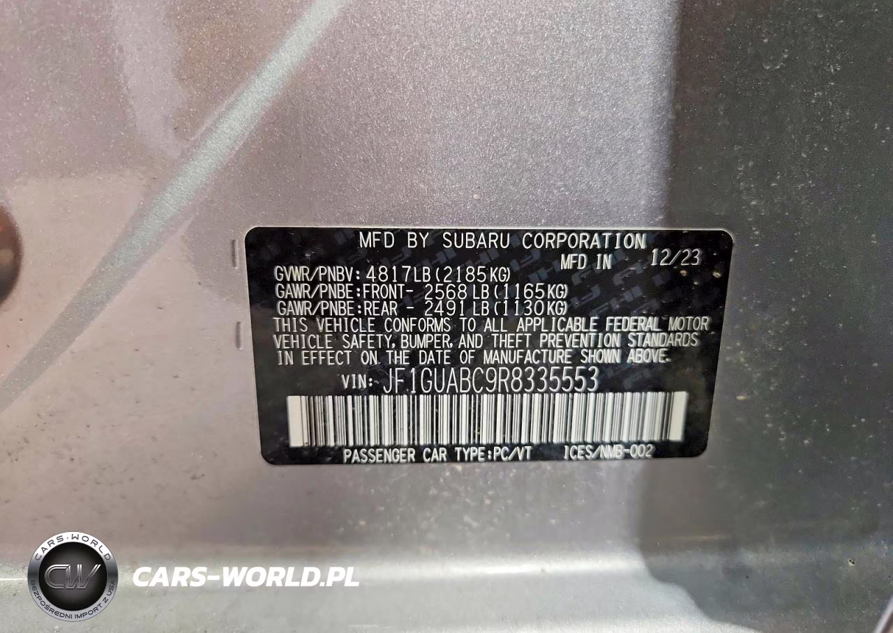 2024 Subaru Impreza VIN:JF1GUABC9R8335553 - 12