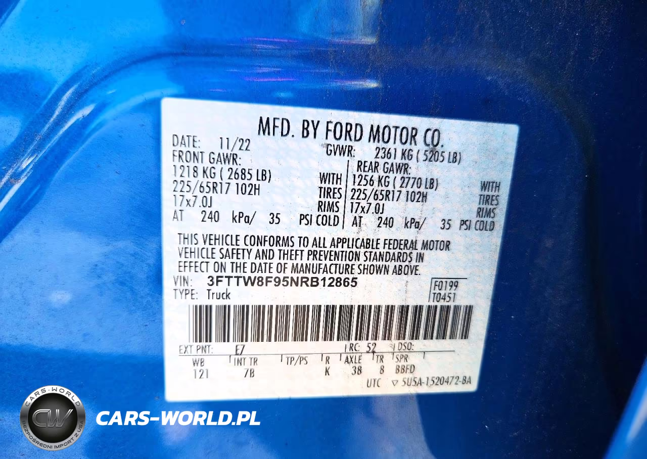 2022 Ford Maverick Xl VIN:3FTTW8F95NRB12865 - 13