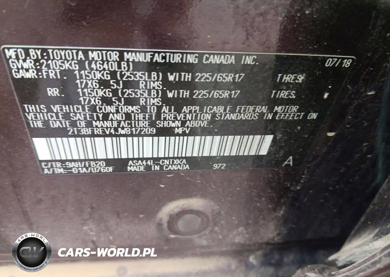 2018 Toyota Rav4 Le VIN:2T3BFREV4JW817209 - 12