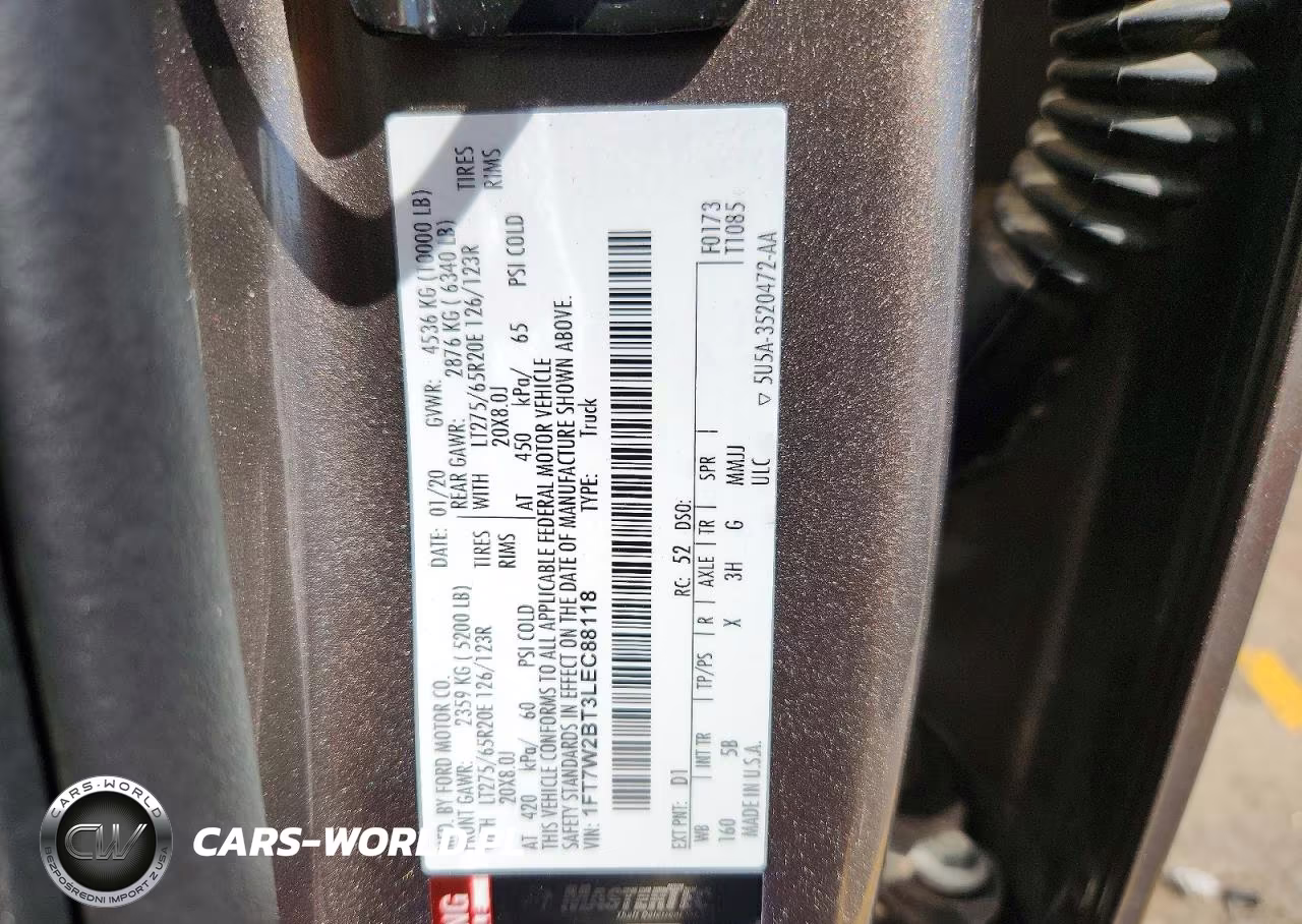 2020 Ford F250 Super Duty VIN:1FT7W2BT3LEC88118 - 13