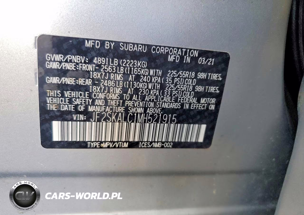 2021 Subaru Forester Sport VIN:JF2SKALC1MH521915 - 13