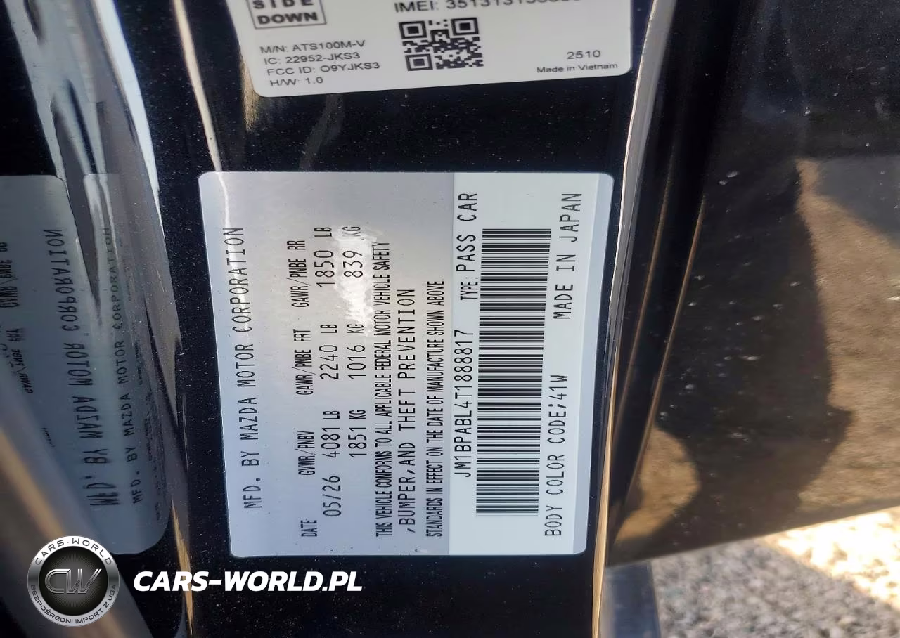 2026 Mazda 3 Select Sport VIN:JM1BPABL4T1888817 - 12