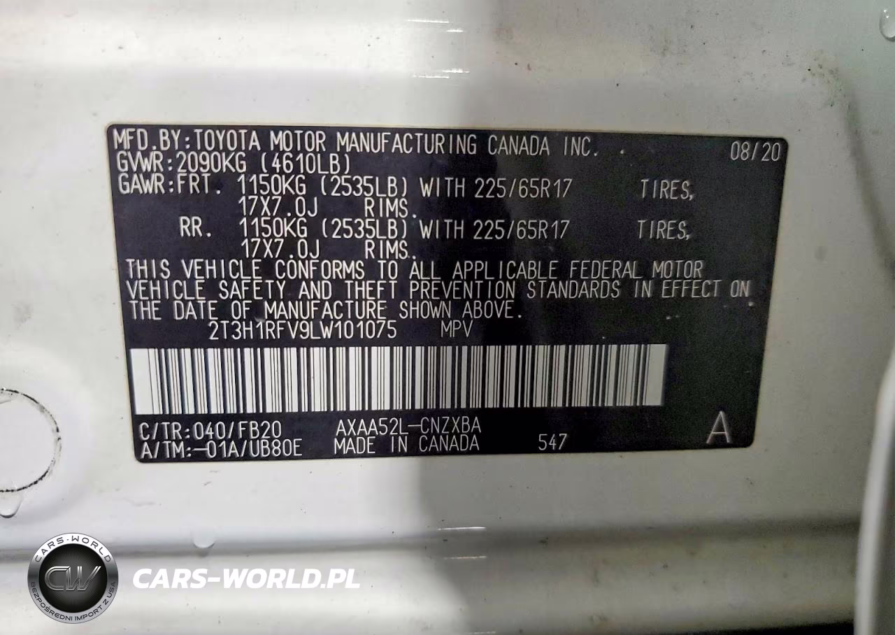 2020 Toyota Rav4 Le VIN:2T3H1RFV9LW101075 - 12