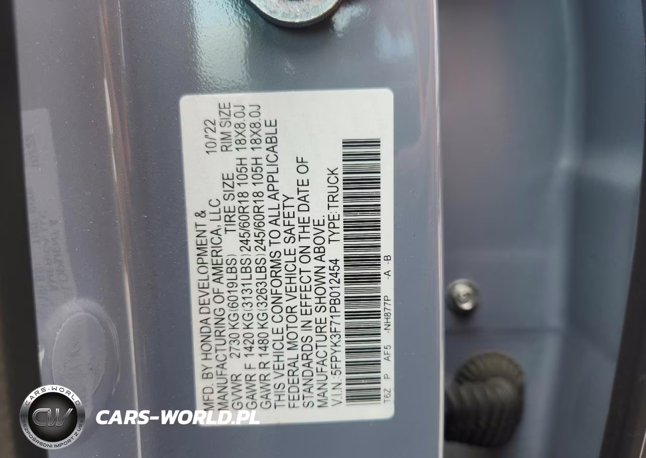 2023 Honda Ridgeline Rtl-E VIN:5FPYK3F71PB012454 - 12