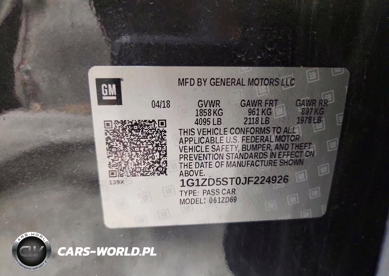 2018 Chevrolet Malibu Lt VIN:1G1ZD5ST0JF224926 - 12