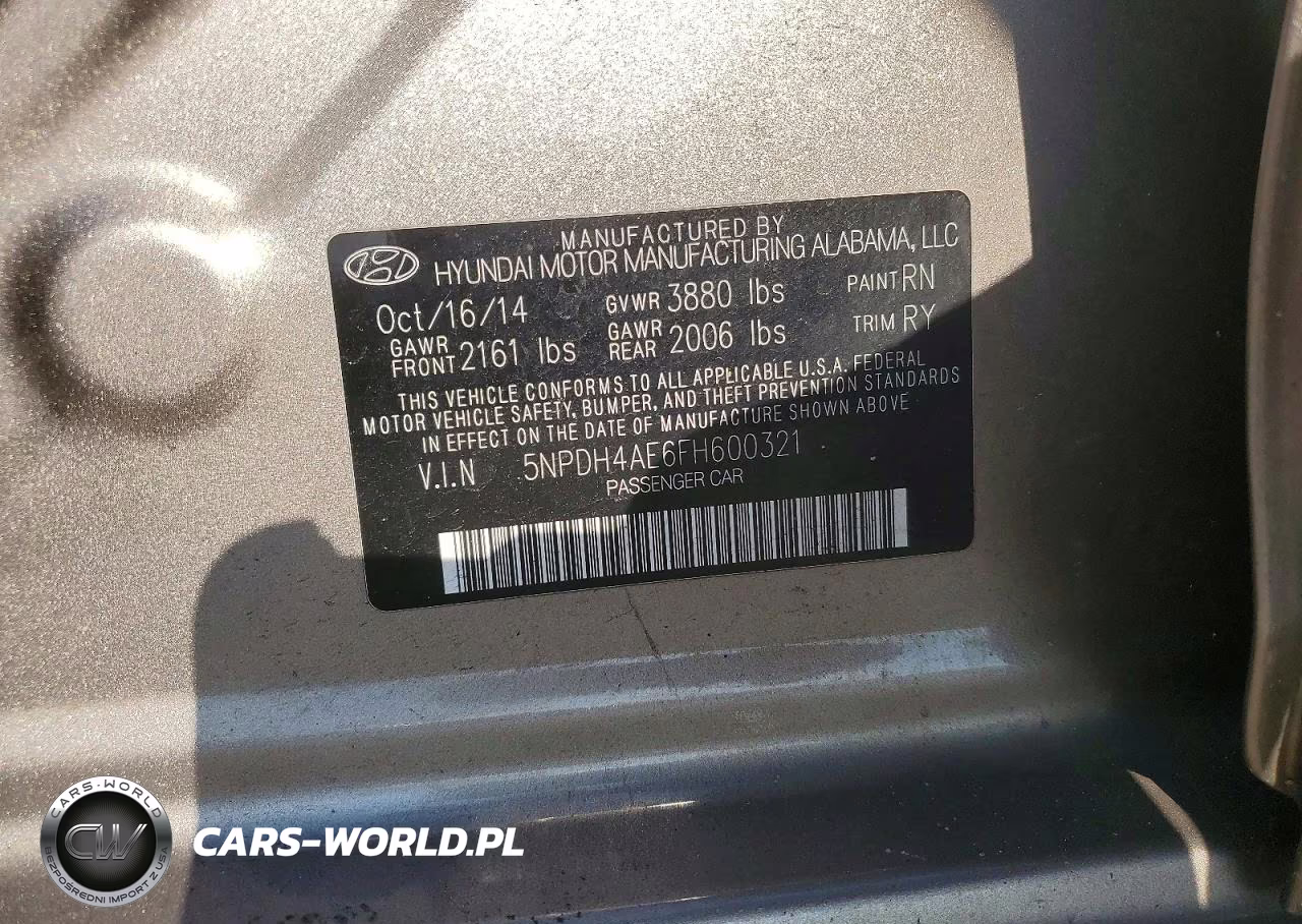 2015 Hyundai Elantra Se VIN:5NPDH4AE6FH600321 - 12