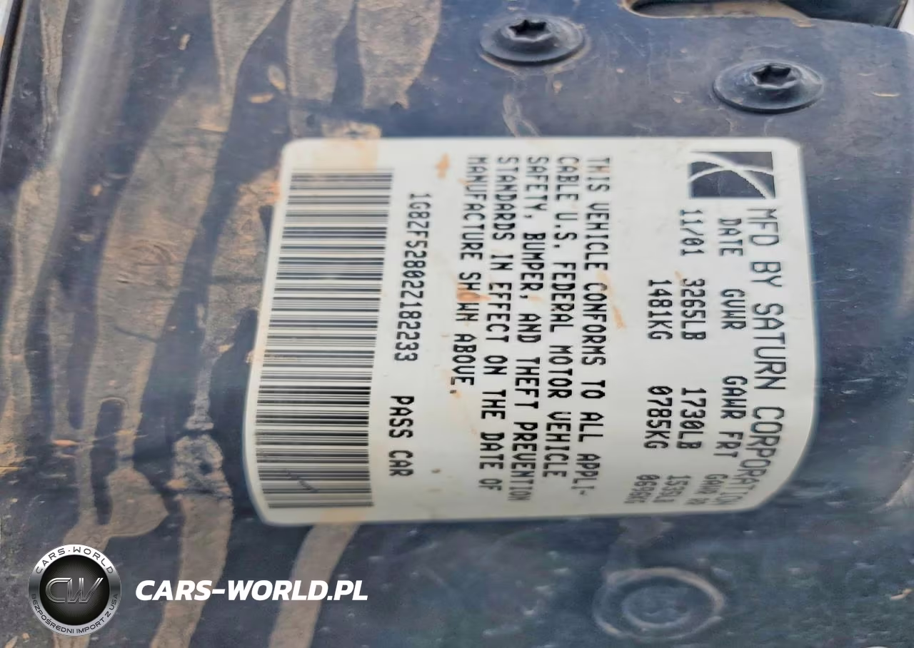 2002 Saturn Sl VIN:1G8ZF52802Z182233 - 12