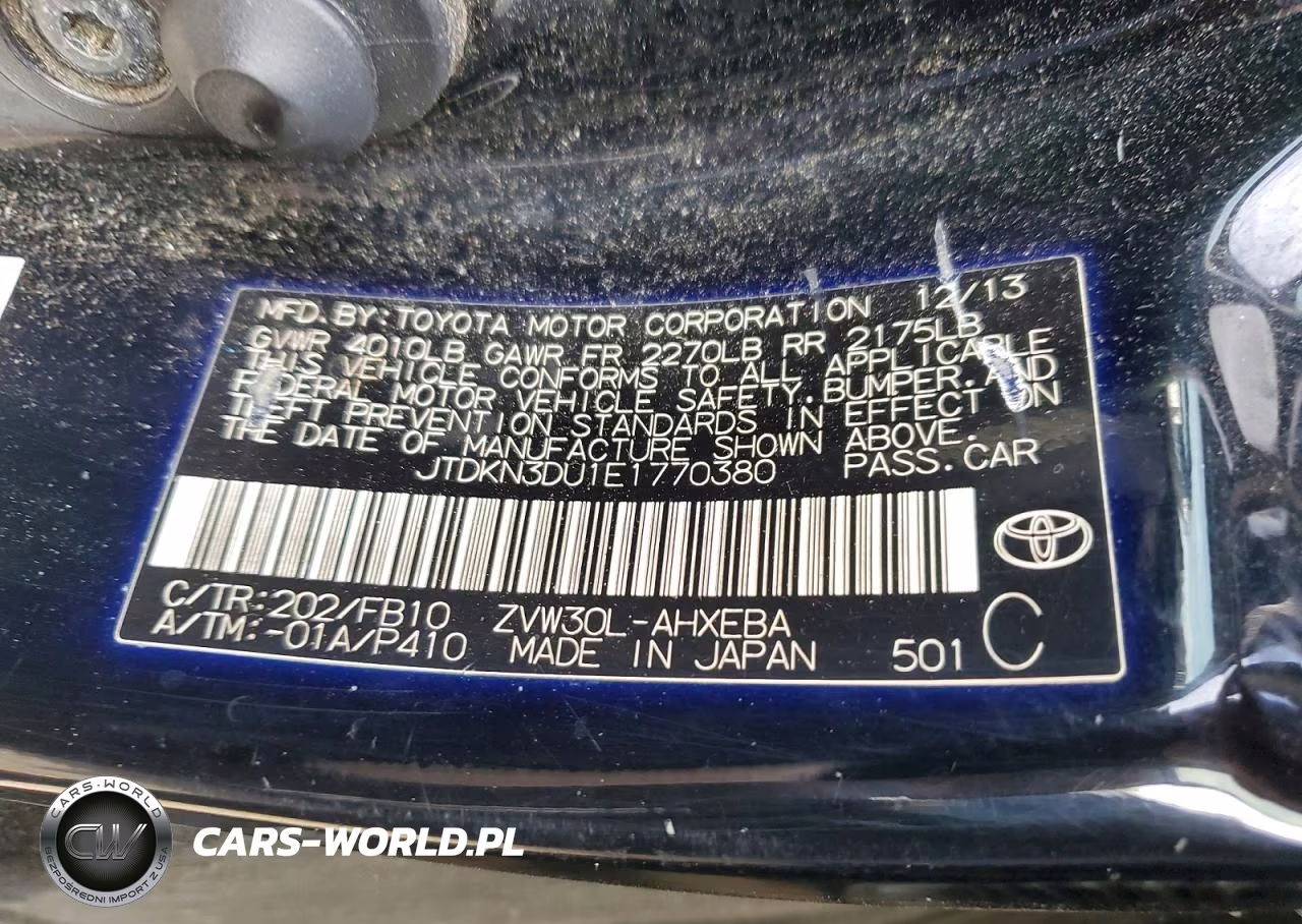 2014 Toyota Prius Two VIN:JTDKN3DU1E1770380 - 12