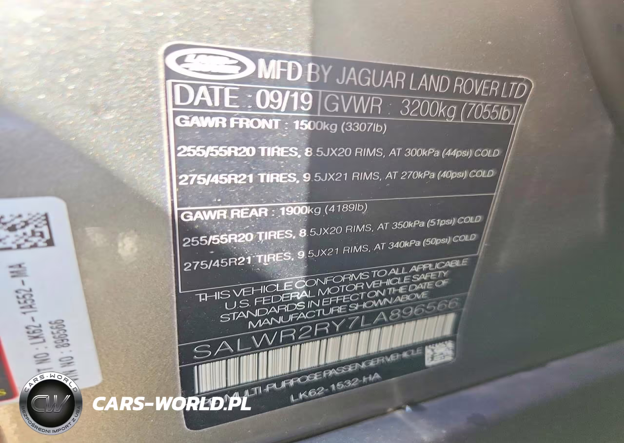 2020 Land Rover Range Rover Sport Hse VIN:SALWR2RY7LA896566 - 13