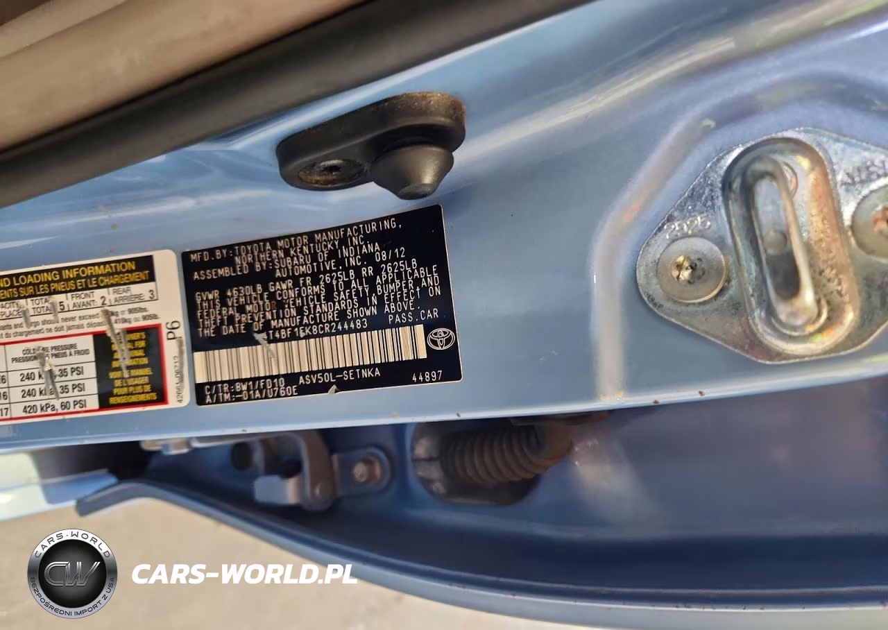 2012 Toyota Camry Le VIN:4T4BF1FK8CR244483 - 12
