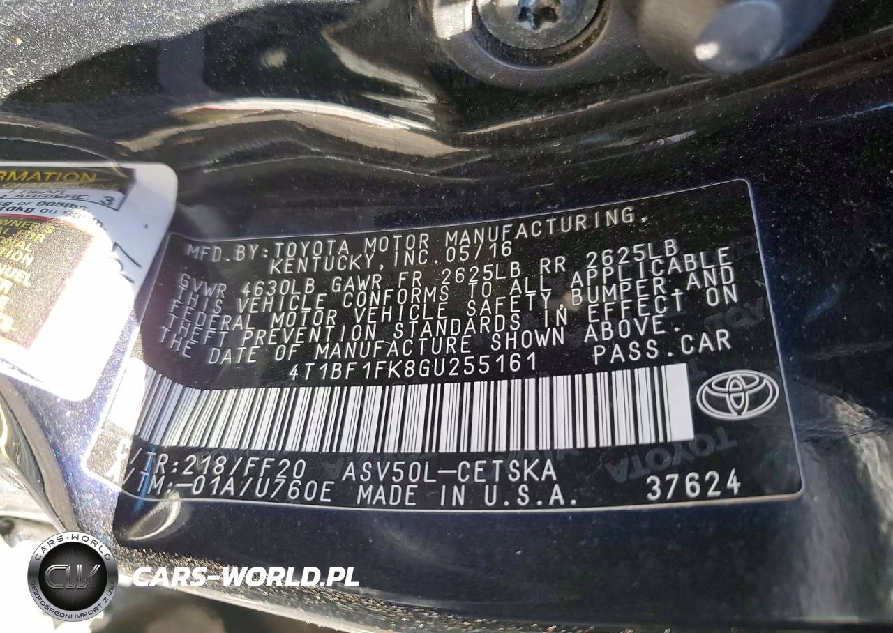 2016 Toyota Camry Se VIN:4T1BF1FK8GU255161 - 12