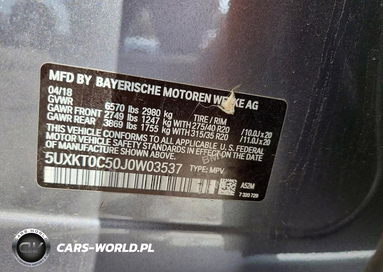 2018 BMW X5 Xdr40E VIN:5UXKT0C50J0W03537 - 14
