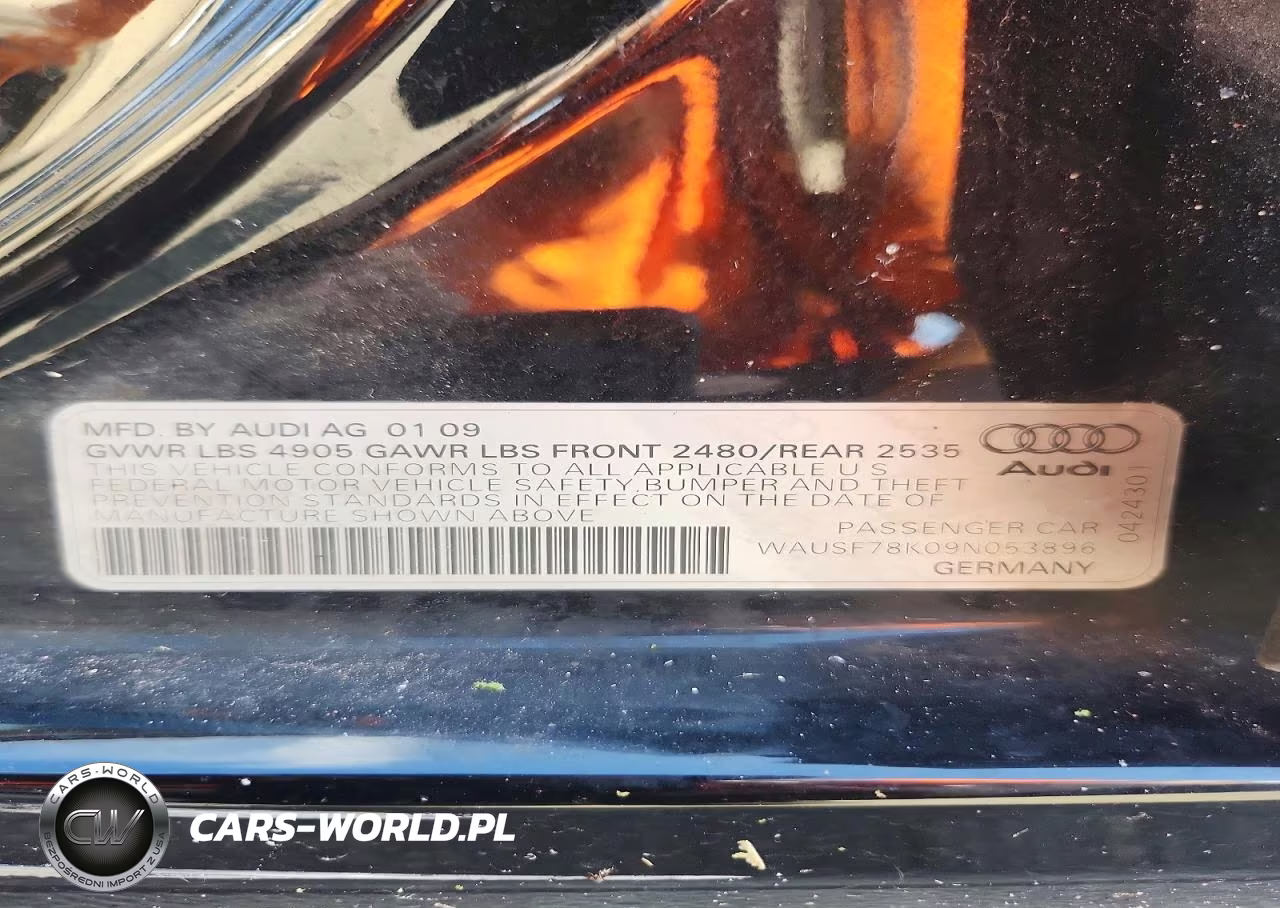 2009 Audi A4 Premium Plus VIN:WAUSF78K09N053896 - 12