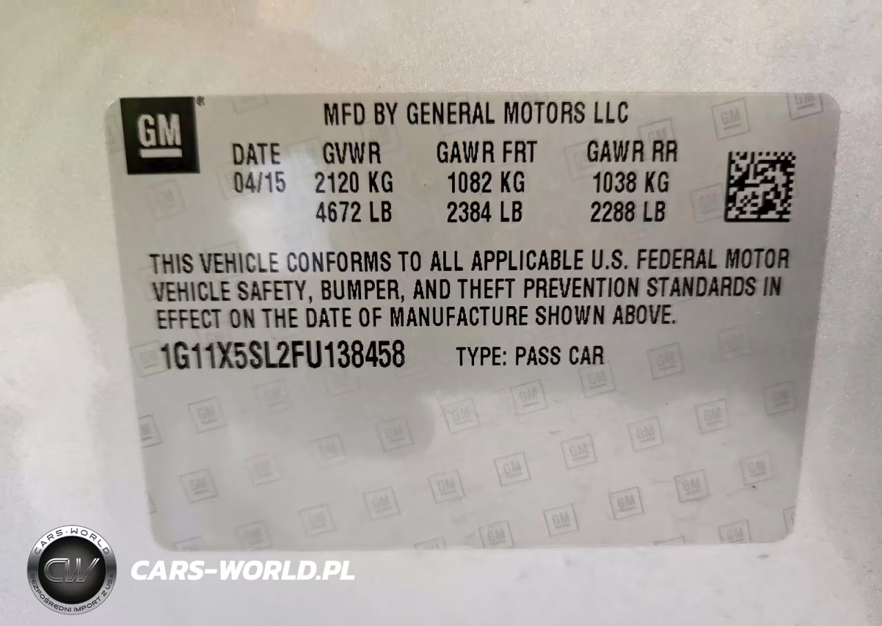 2015 Chevrolet Impala Ls VIN:1G11X5SL2FU138458 - 12