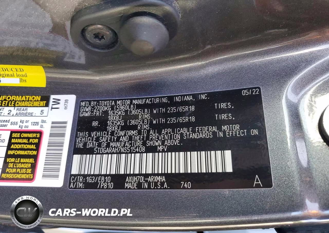 2022 Toyota Highlander Hybrid Xle VIN:5TDGARAH7NS515408 - 13