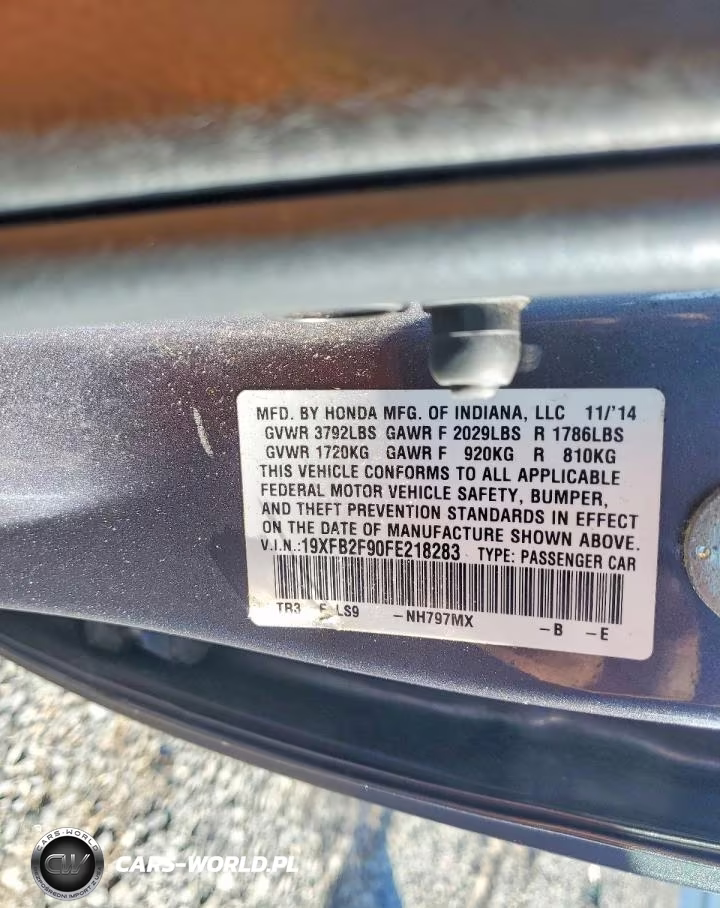 2015 Honda Civic Exl VIN:19XFB2F90FE218283 - 13