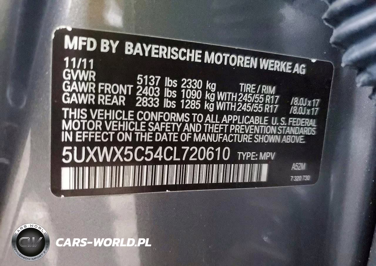 2012 BMW X3 xDrive28I VIN:5UXWX5C54CL720610 - 13