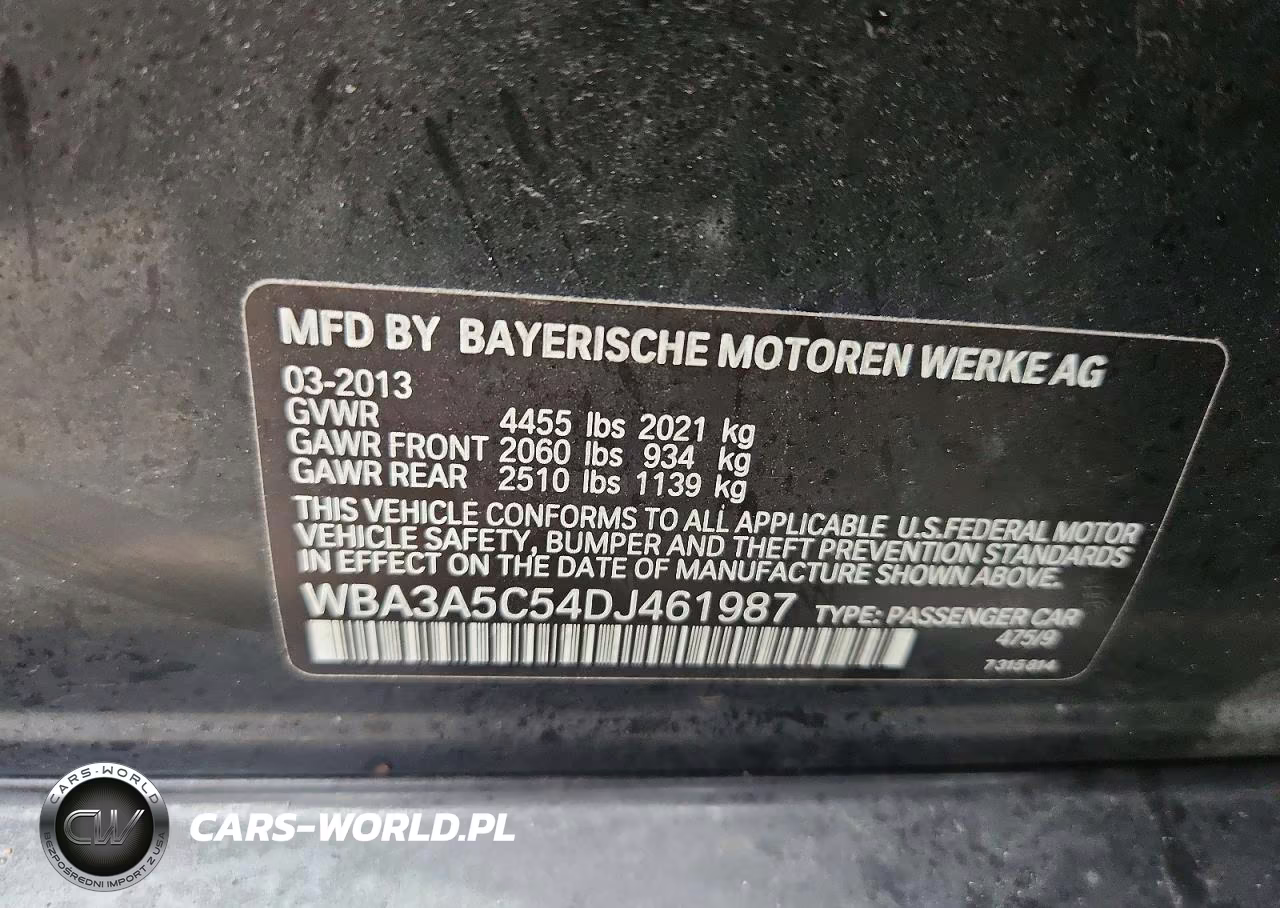 2013 BMW 328 I VIN:WBA3A5C54DJ461987 - 12