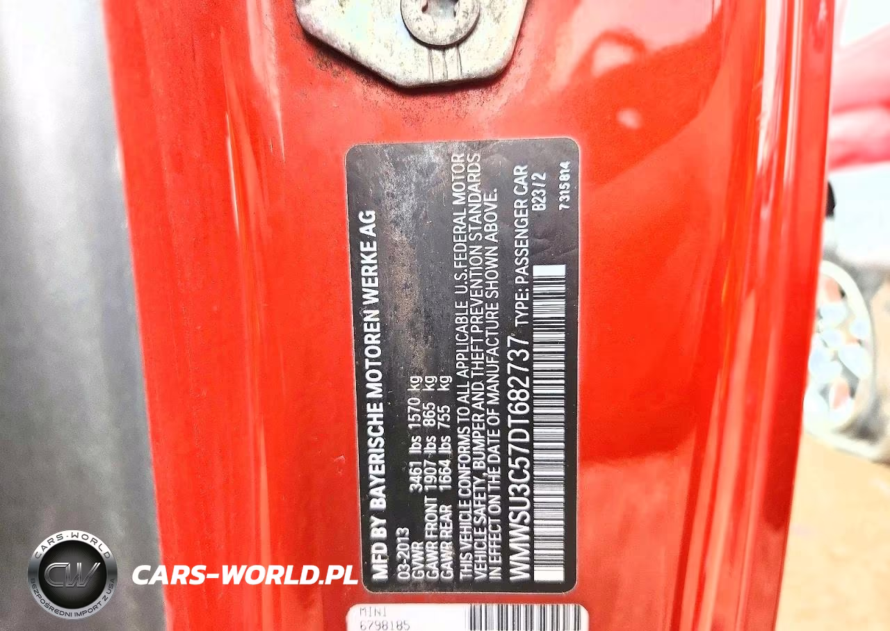 2013 Mini Cooper VIN:WMWSU3C57DT682737 - 13