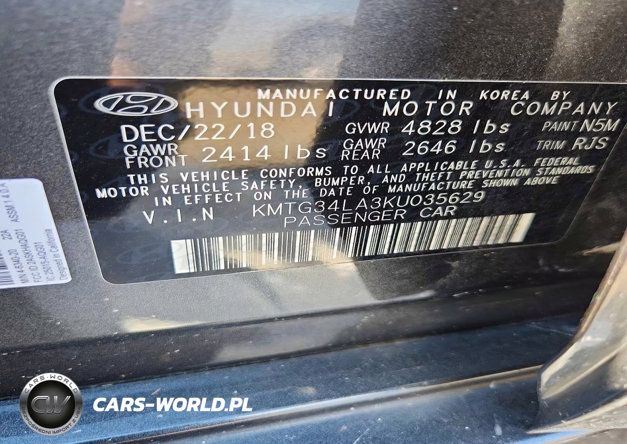 2019 Genesis G70 Elite VIN:KMTG34LA3KU035629 - 12