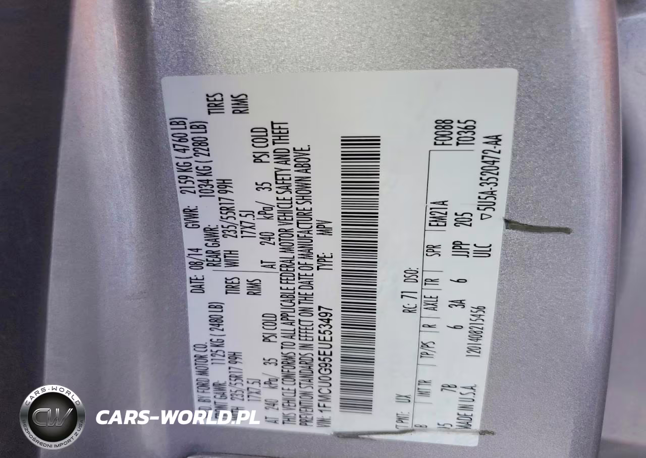 2014 Ford Escape Se VIN:1FMCU0G95EUE53497 - 13