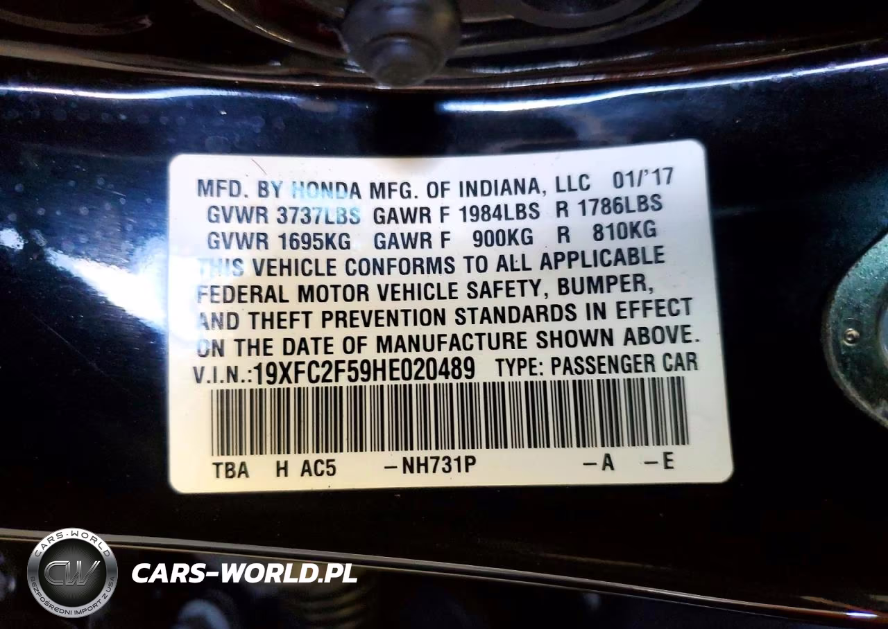 2017 Honda Civic Lx VIN:19XFC2F59HE020489 - 13