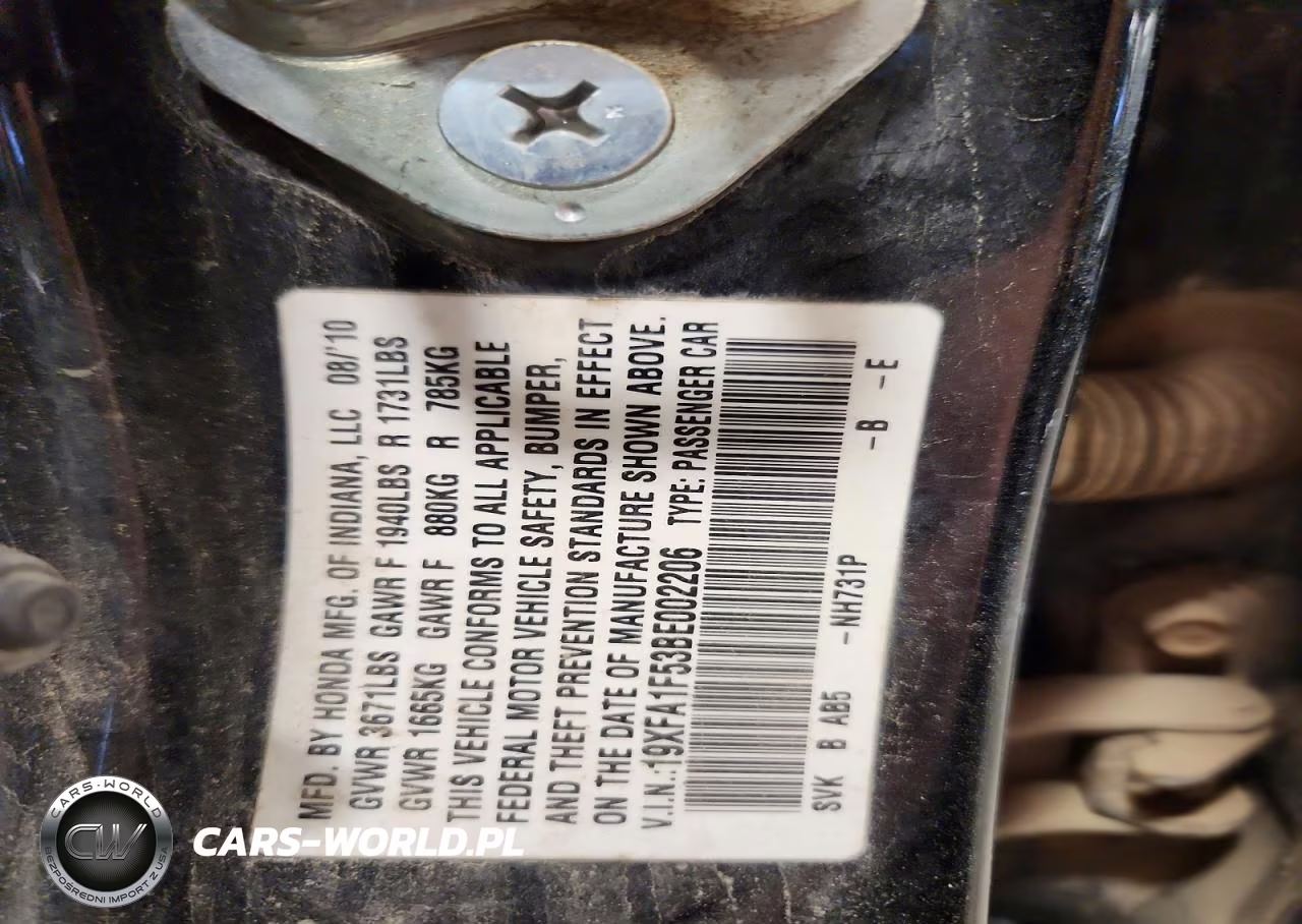2011 Honda Civic Lx VIN:19XFA1F53BE002206 - 12