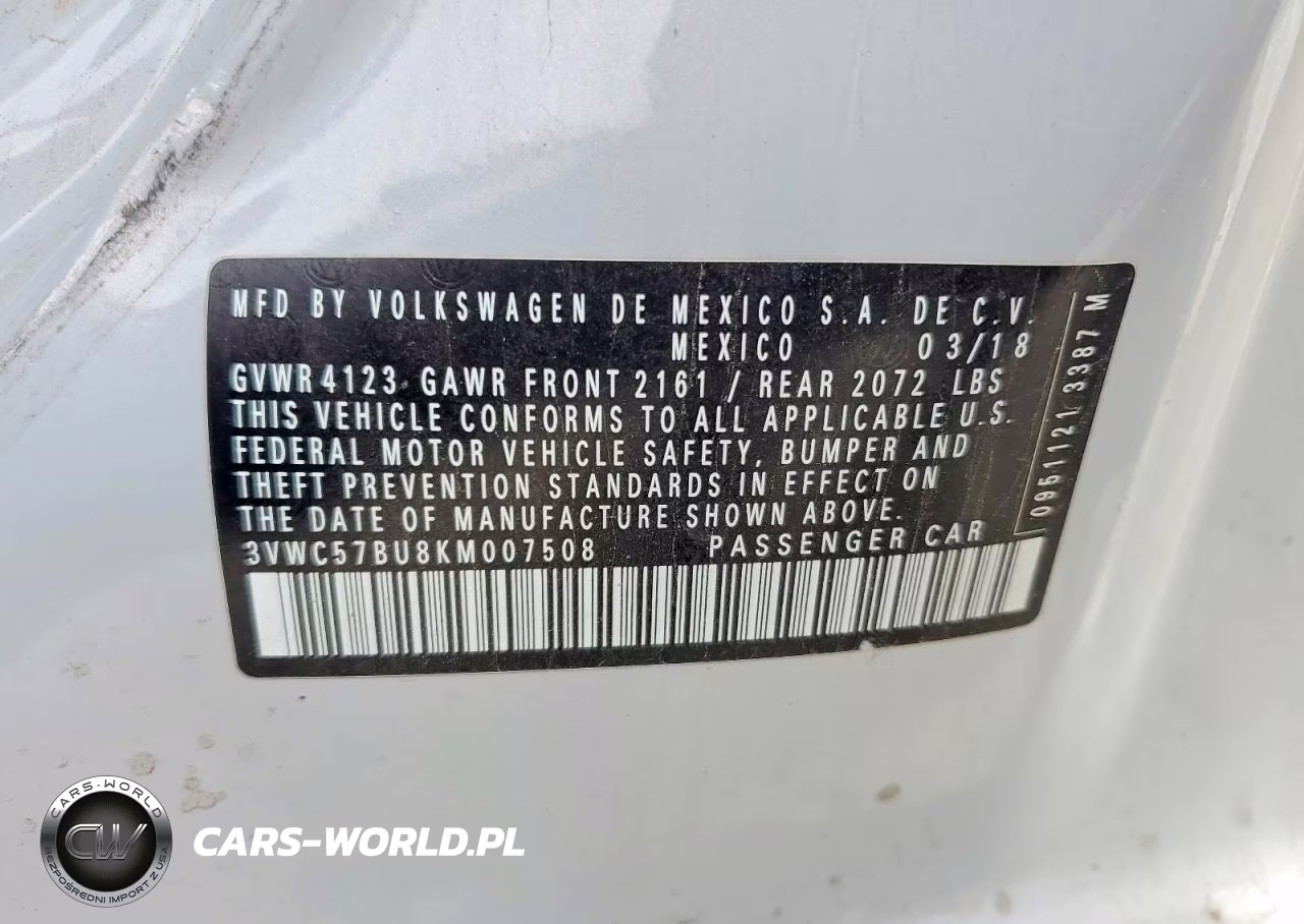 2019 Volkswagen Jetta S VIN:3VWC57BU8KM007508 - 12