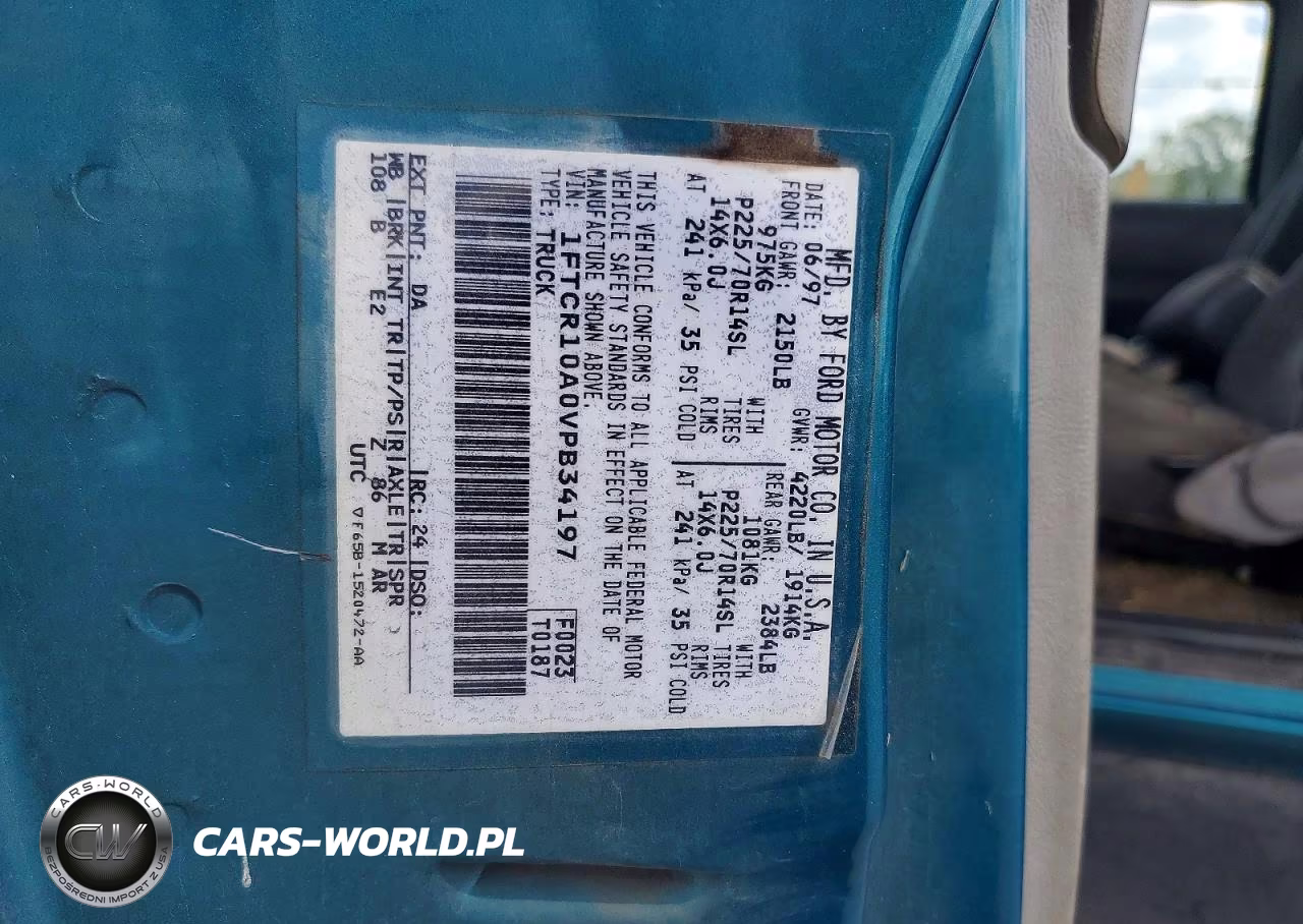1997 Ford Ranger VIN:1FTCR10A0VPB34197 - 12