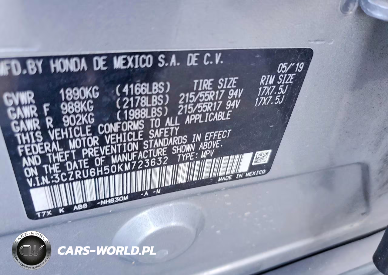 2019 Honda Hr-V Ex VIN:3CZRU6H50KM723632 - 13