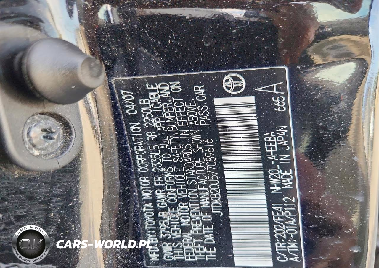 2007 Toyota Prius Base VIN:JTDKB20U577089616 - 12