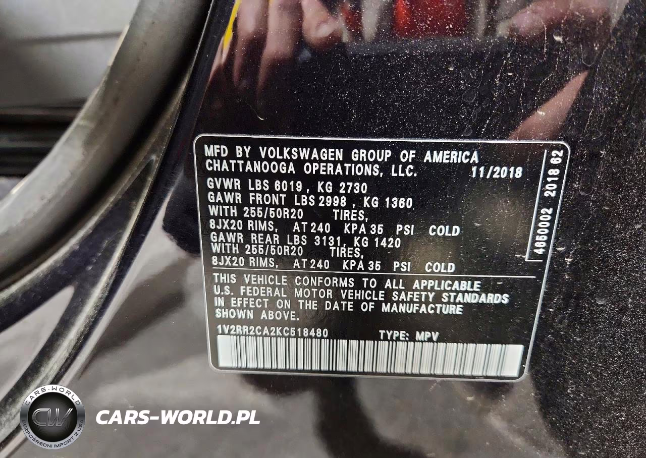 2019 Volkswagen Atlas Sel VIN:1V2RR2CA2KC518480 - 14