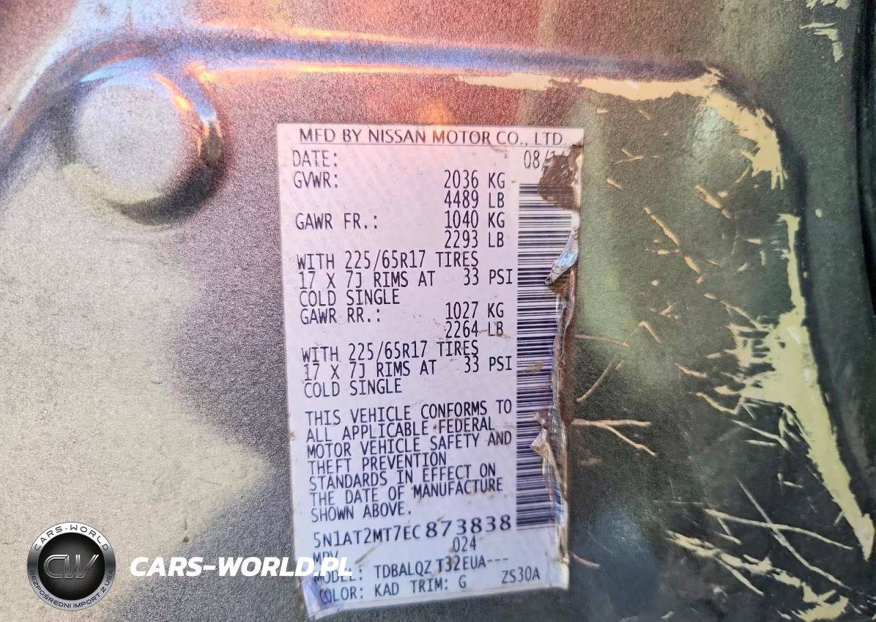 2014 Nissan Rogue Sv VIN:5N1AT2MT7EC873838 - 13