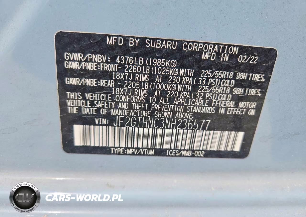 2022 Subaru Crosstrek Limited VIN:JF2GTHNC3NH236577 - 14