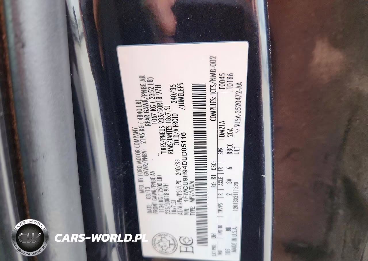 2013 Ford Escape Sel VIN:1FMCU9H94DUD05116 - 13
