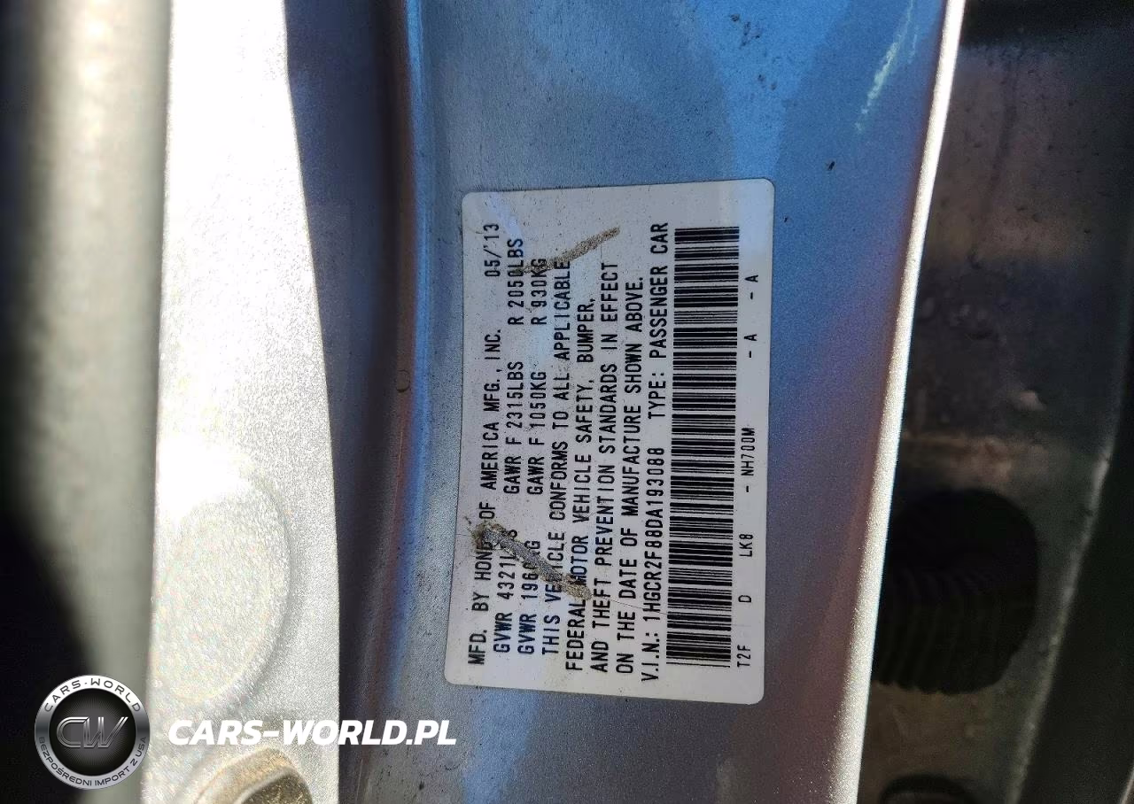 2013 Honda Accord Exl VIN:1HGCR2F88DA193088 - 12