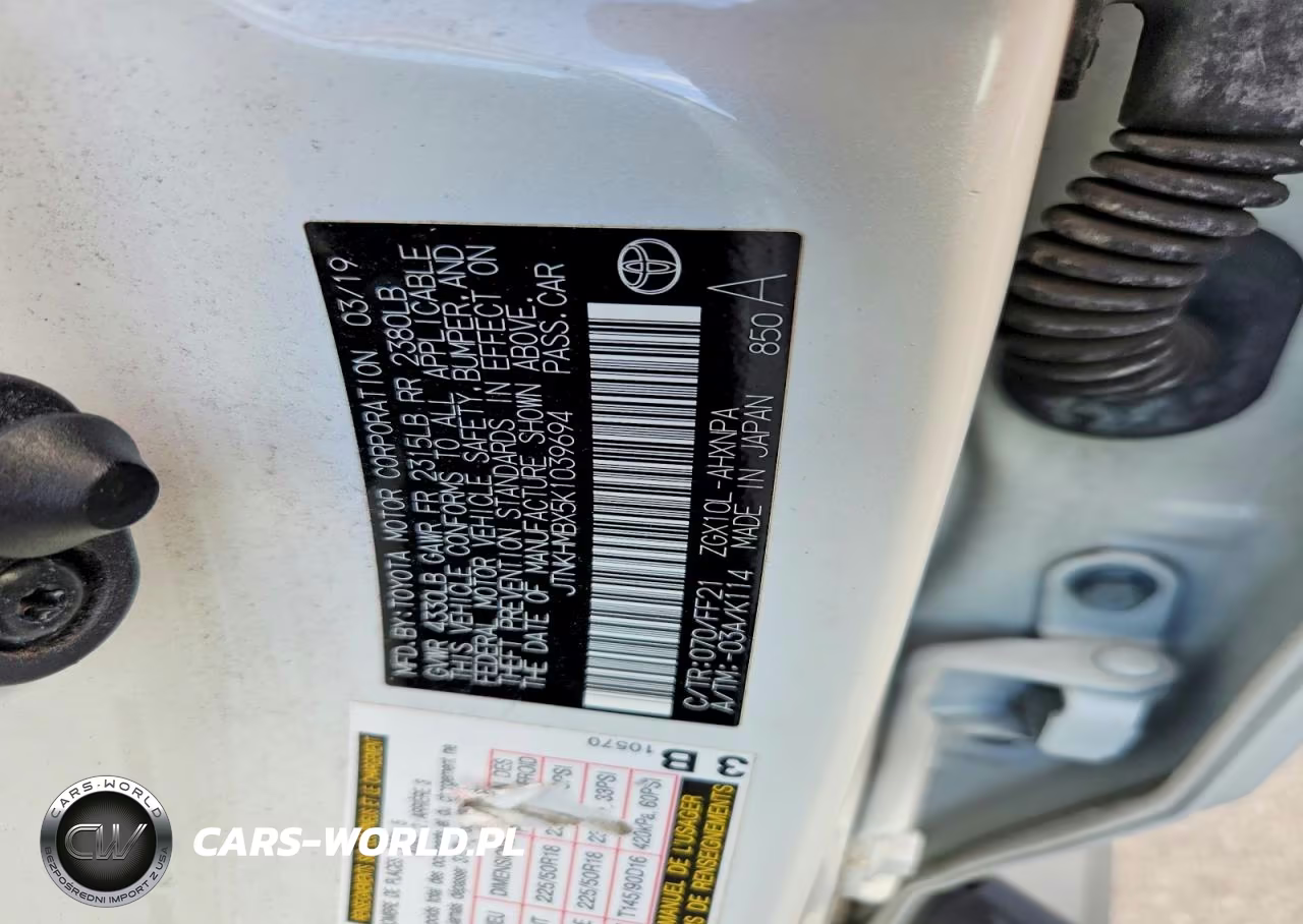 2019 Toyota C-Hr Le VIN:JTNKHMBX5K1039694 - 12