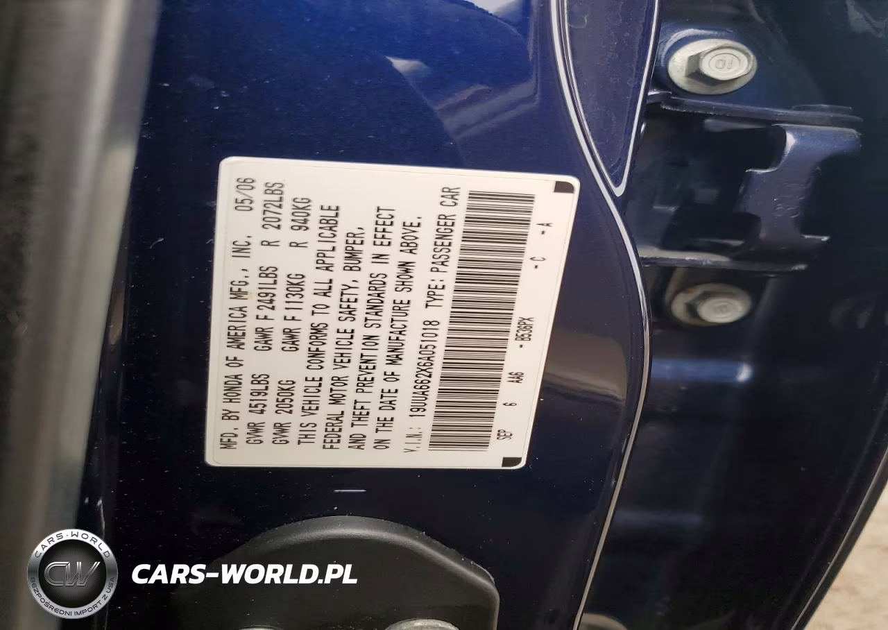 2006 Acura 3.2Tl VIN:19UUA662X6A051018 - 12