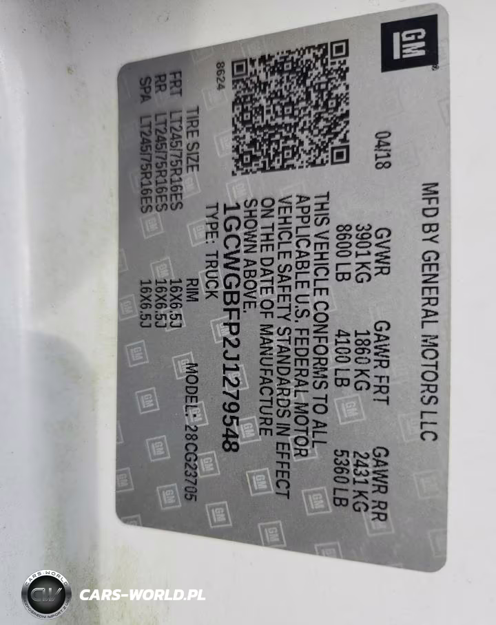 2018 Chevrolet Express G2500 Delivery Van VIN:1GCWGBFP2J1279548 - 13