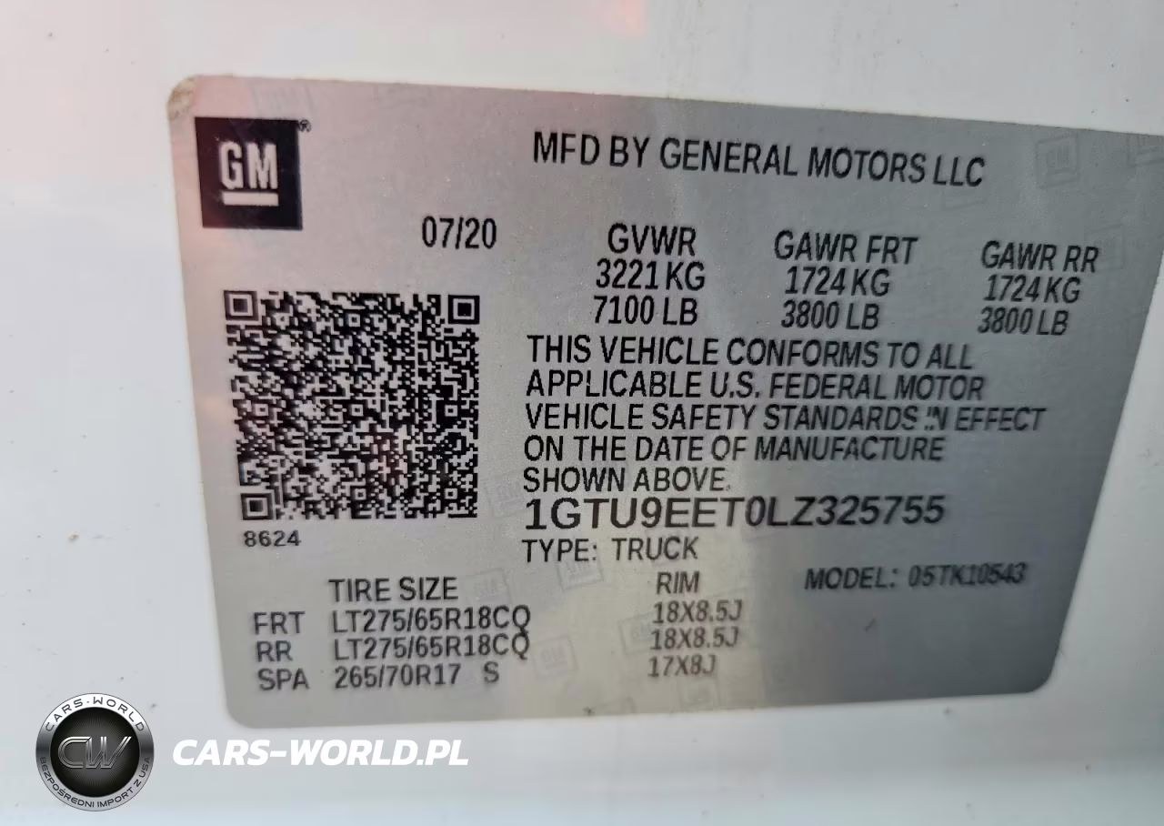 2020 GMC Sierra K1500 At4 VIN:1GTU9EET0LZ325755 - 12
