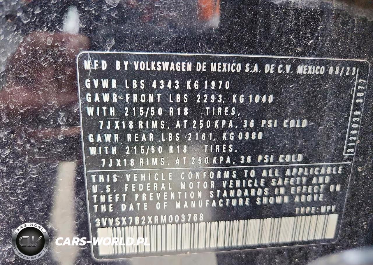 2024 Volkswagen Taos Se VIN:3VVSX7B2XRM003768 - 13