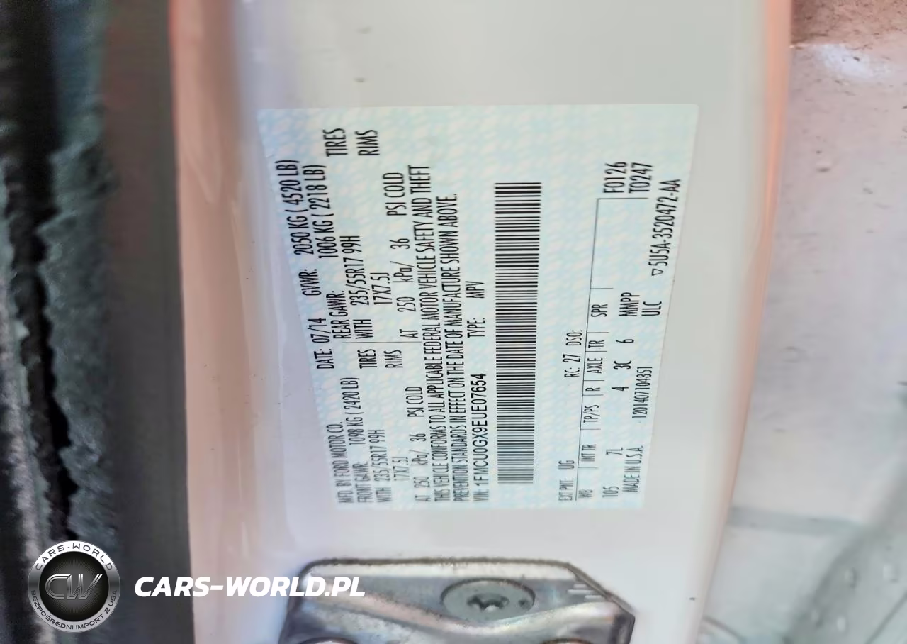 2014 Ford Escape Se VIN:1FMCU0GX9EUE07654 - 12