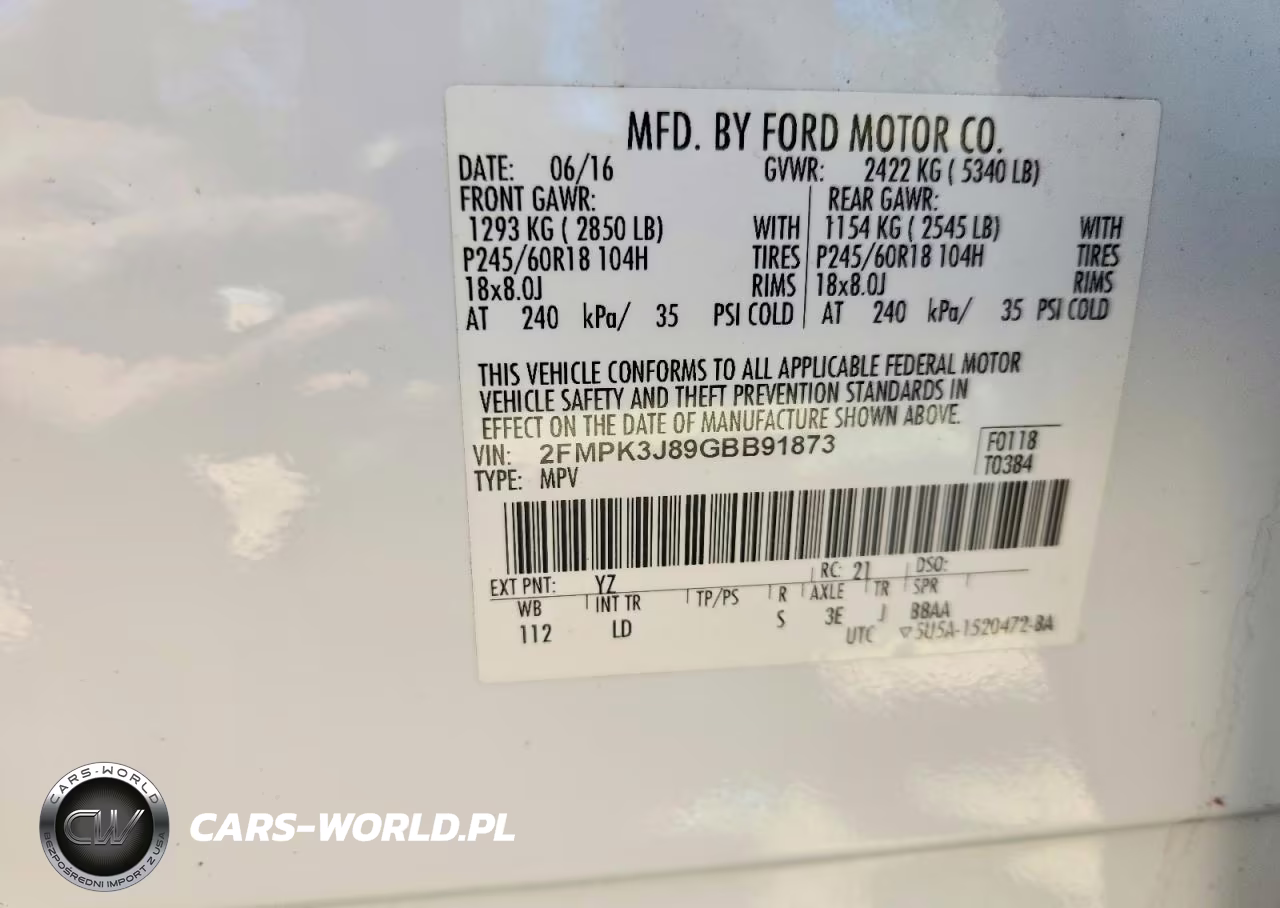 2016 Ford Edge Sel VIN:2FMPK3J89GBB91873 - 14