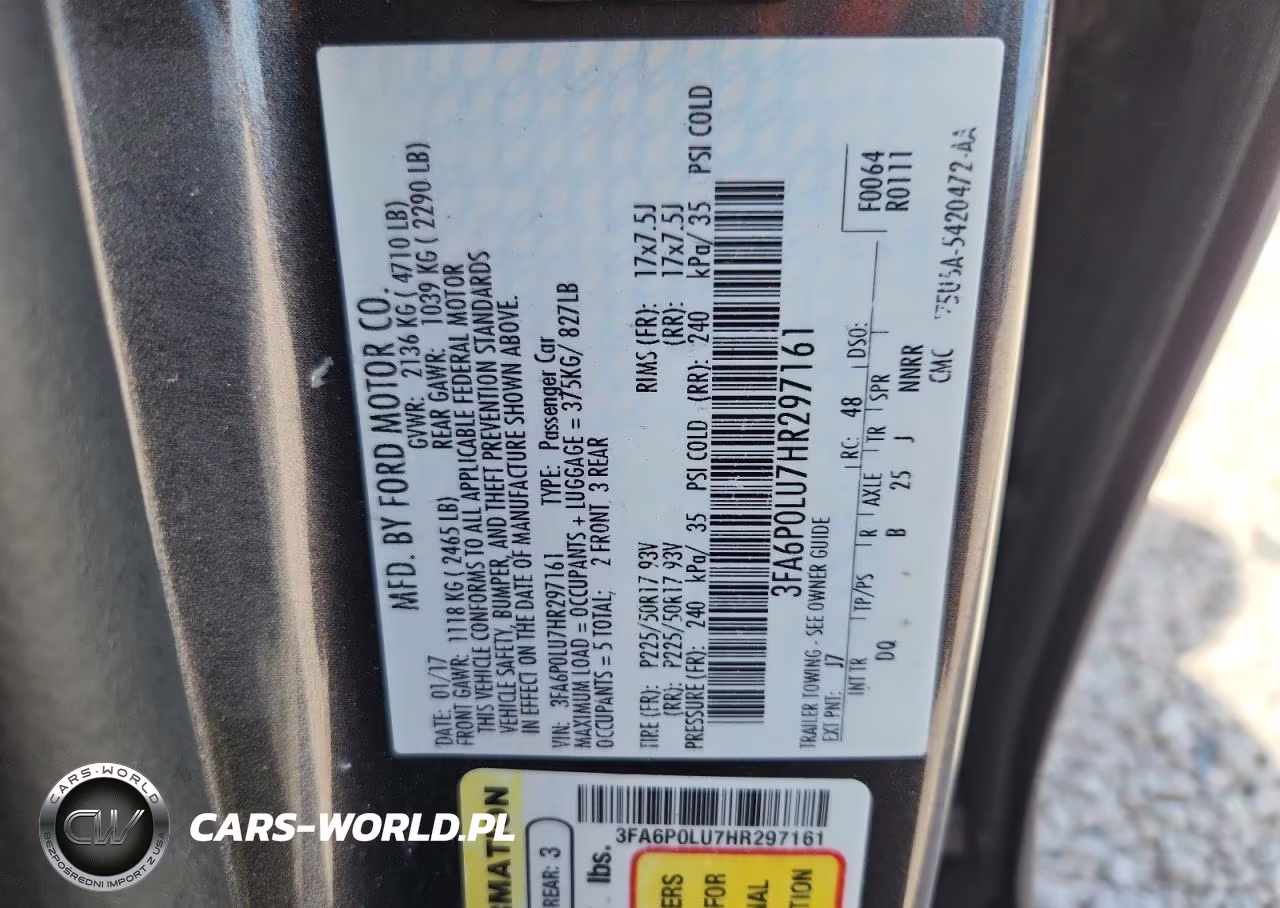 2017 Ford Fusion Se Hybrid VIN:3FA6P0LU7HR297161 - 12
