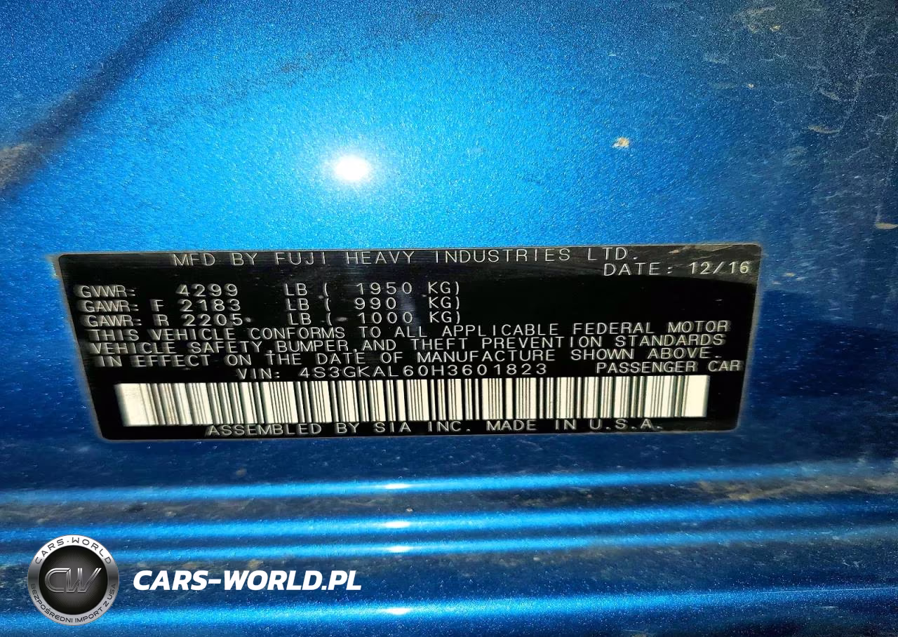2017 Subaru Impreza Sport VIN:4S3GKAL60H3601823 - 12