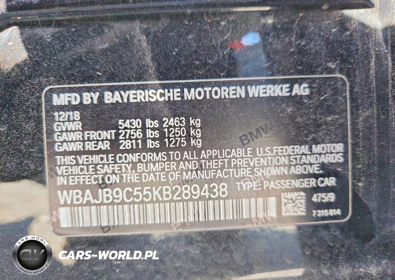 2019 BMW M550Xi VIN:WBAJB9C55KB289438 - 13