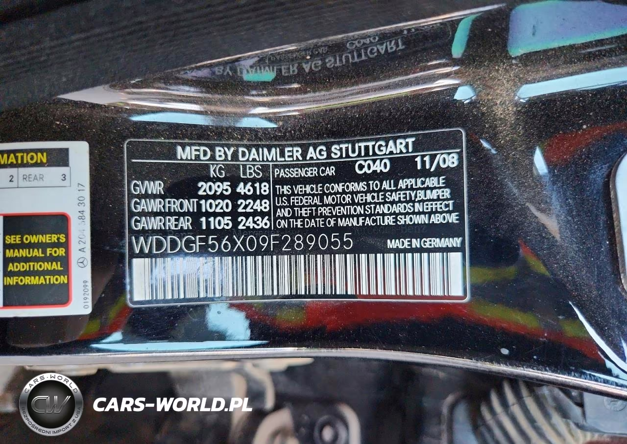2009 Mercedes-Benz C 350 VIN:WDDGF56X09F289055 - 12